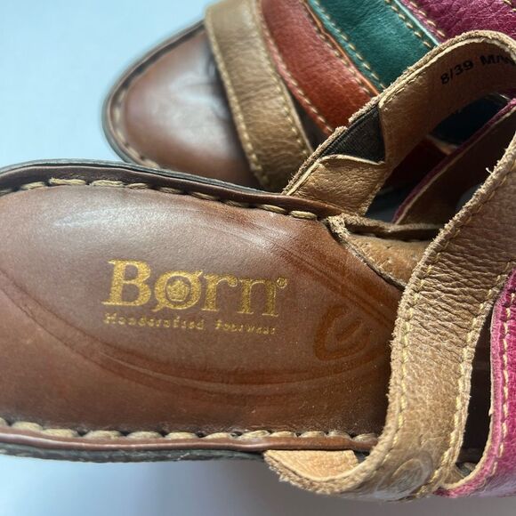 Born Women’s Size 8 Multicolor Open Toe Wedge Sandal - Picture 4 of 5